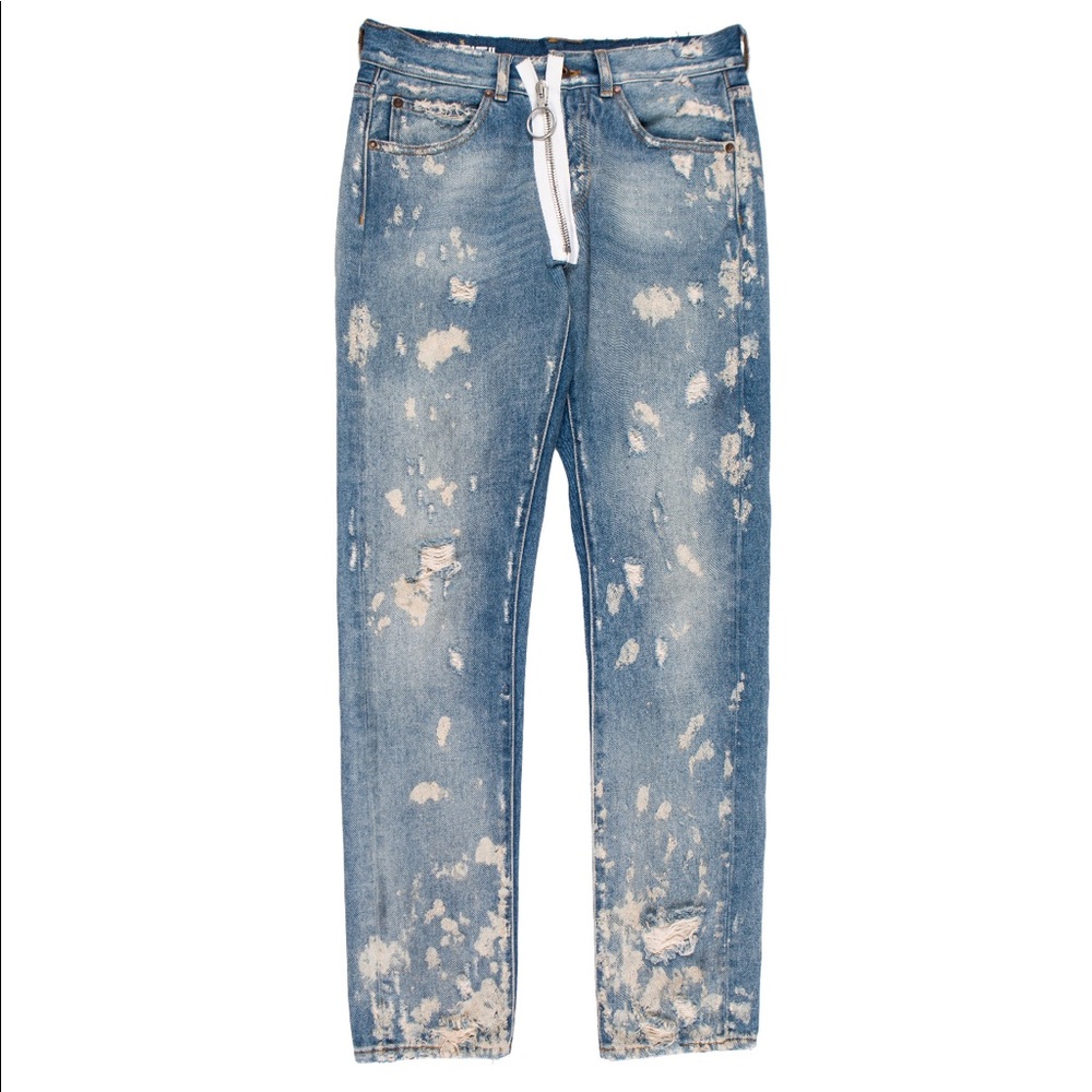 Off- White Distressed Arrow Jeans